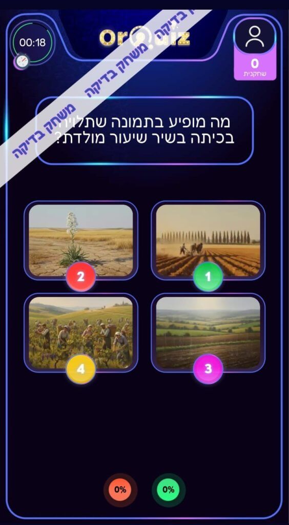 העלתם תמונות? במשחק בדיקה תוכלו לראות איך הן יוצגו בחידון