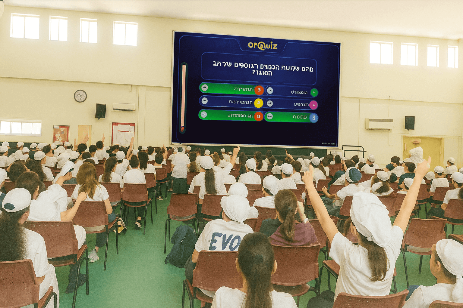 חידון OrQuiz שהתקיים בבית ספר