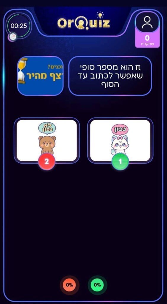 טריווית תמונות בחידון דיגיטלי - שאלת נכון לא נכון