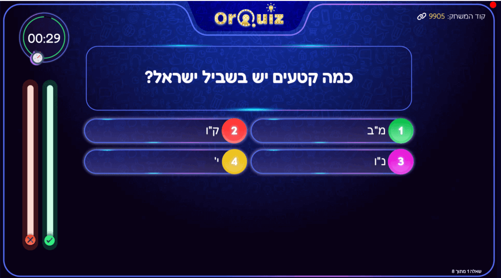 דוגמה לתשובה בגימטריה במקום במספרים- תצטרכו גם לדעת את התשובה וגם להמיר אותה לאותיות