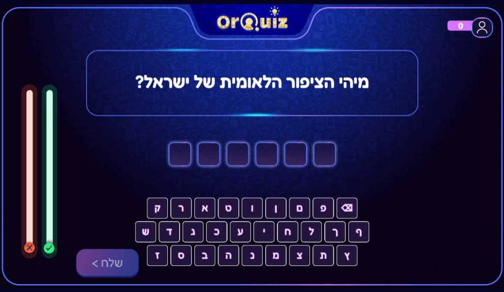 שאלת הקלדה בחידון טלוויזיה OrQuiz