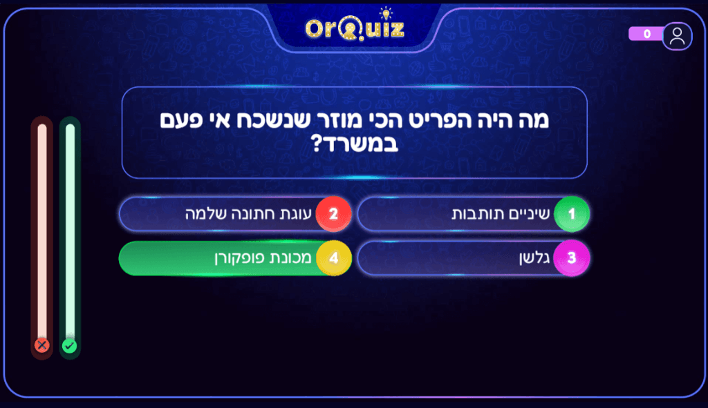 שאלת טריוויה לדוגמה לחידון עבור אירגון