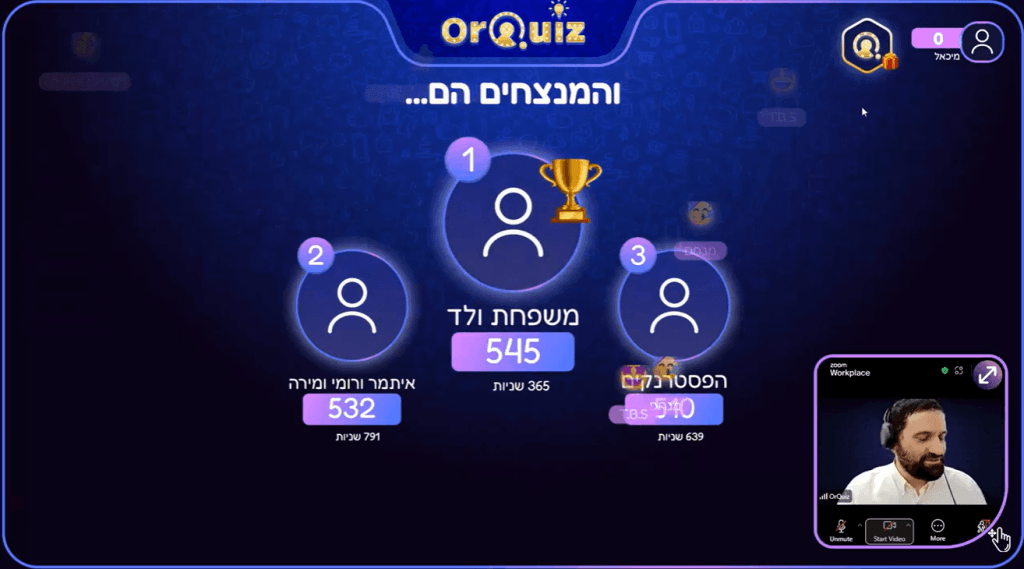 מסך המנצחים של חידון OrQuiz